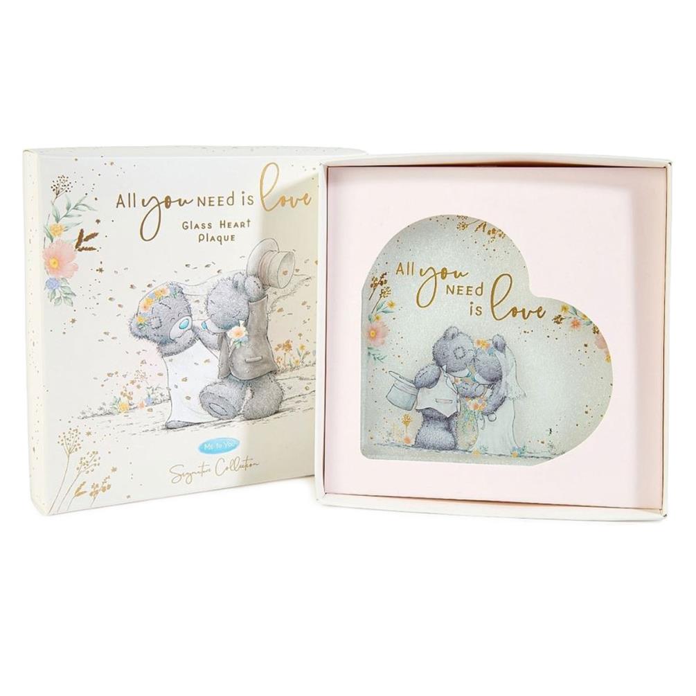 Me to You Glass Heart Shaped Wedding Plaque Extra Image 1